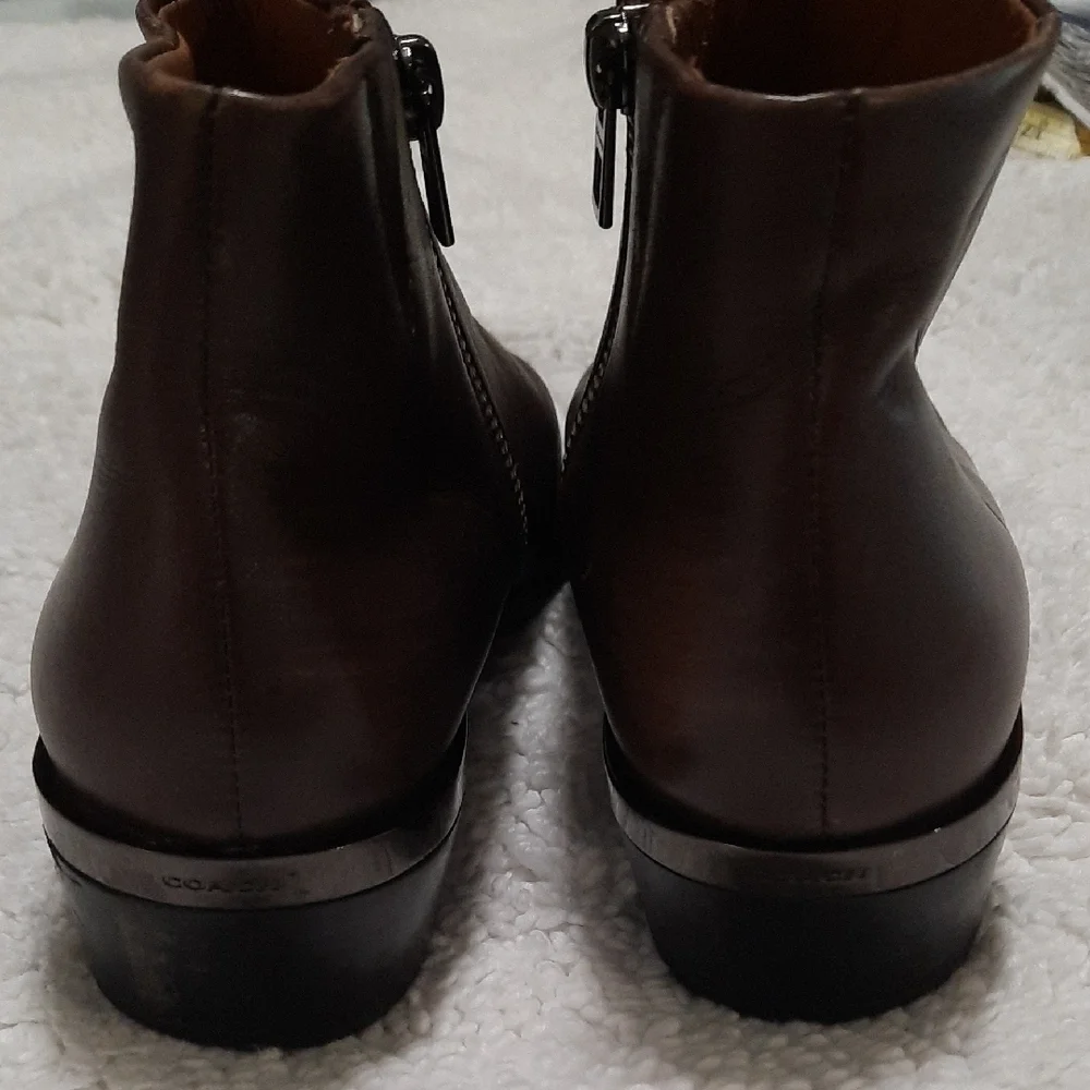 Coach Brown Leather Ankle Booties